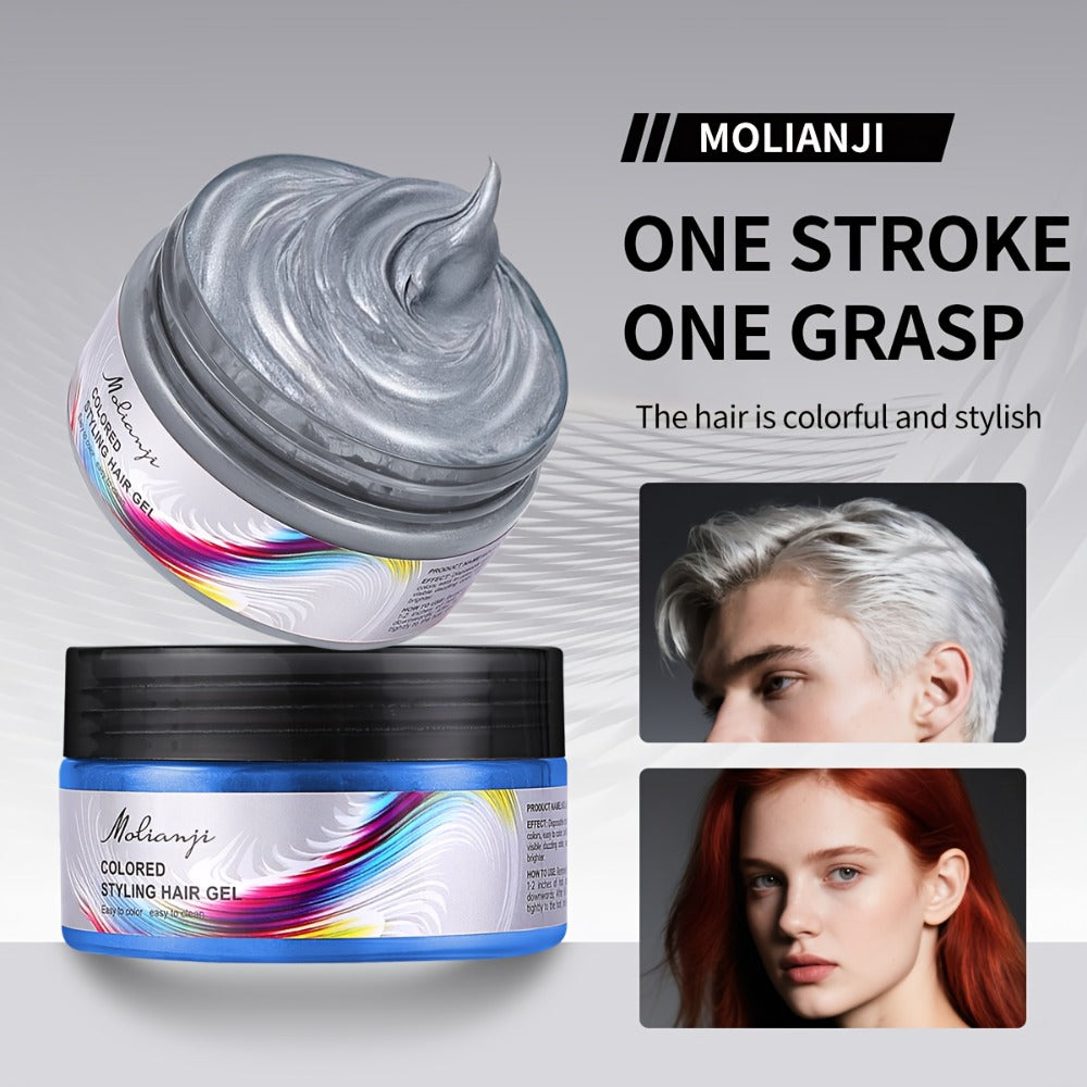 Hair Color Wax Temporary Hair Dye 3.53oz, 9 Vivid Shades, Easy Wash, Non-Damaging for Everyday Face, Beard and Body Grooming