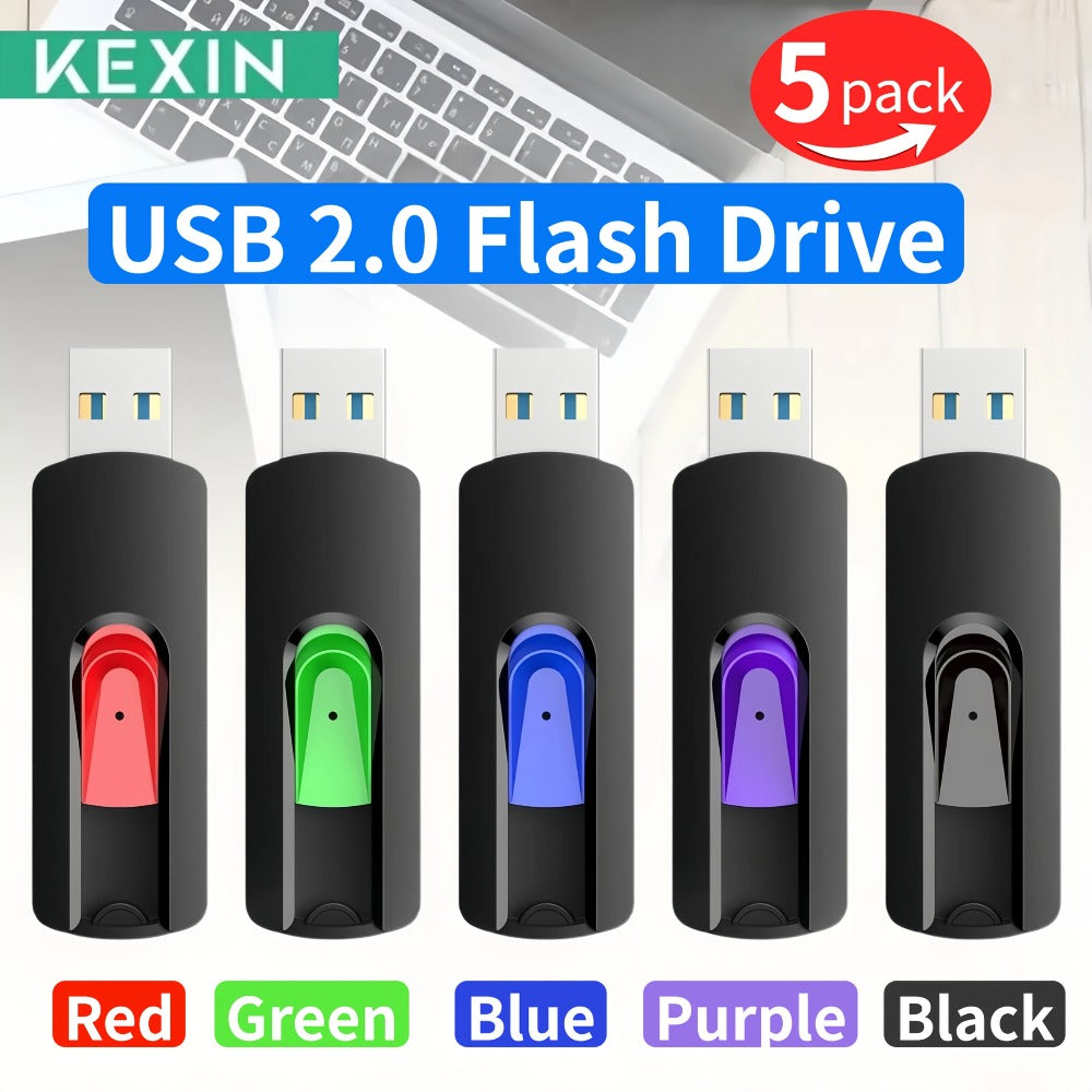 Retractable USB Flash Drive Bulk Pack 5-Pack USB 2.0 Thumb Drive 2GB 4GB 8GB 16GB 32GB 64GB Mixed Colors for a Home Lash Beauty Routine