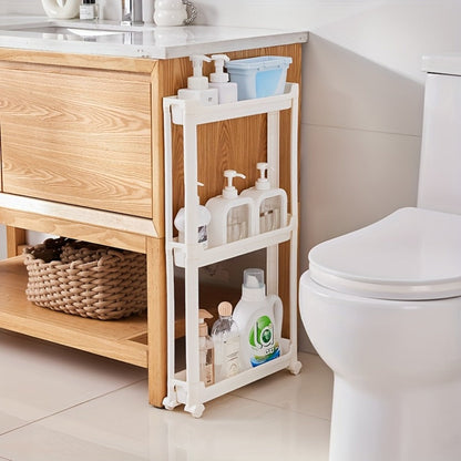 Behind Door Storage Rack, Multi-Layer Slim Organizer for Bathroom & Kitchen, Space Saving Over Door Shelf