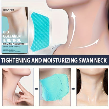 Bio-Collagen & Retinol Neck Patches 10pcs, Gel Neck Mask for Tightening, Smoothing & Anti-Sagging