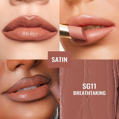 Oulac Nude Satin Lipstick Set 12g Each – Lightweight Moisturizing Full Coverage Cream-to-Satin Formula, Skin-Flattering Nude Lip Color