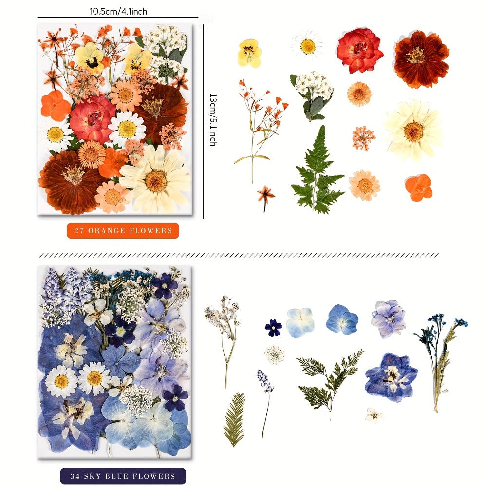 Dried Flowers Set 110 Pieces Vibrant Dried Flowers and Leaves for DIY Crafts Resin Jewelry Making Phone Case Candle Making Scrapbooking