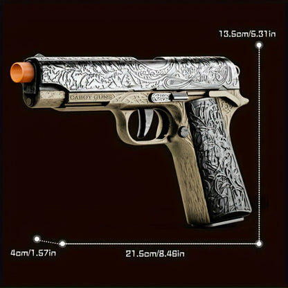 Shell-Ejecting Toy Foam-Dart Blaster with Engraved Body, Two Magazines and Four Color Options