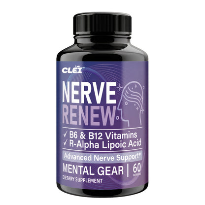Nerve Renew Capsules with Vitamin B Complex & R-Alpha Lipoic Acid, Neuro Botanical Antioxidant Blend for Nerve Health