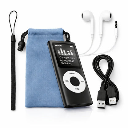 Portable MP3 Music Player with 1.8" LCD Display, Compact Digital Audio Player with FM Radio, Voice Recorder