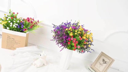 Artificial Flowers Multicolor Daisy Bundles in 9, 18, 27 or 36-Pack Options for Planter Displays