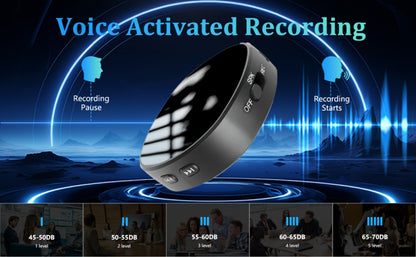 Voice Activated Recorder 64GB with AI Noise Reduction, Magnetic Digital Voice Recorder HD 3072kbps