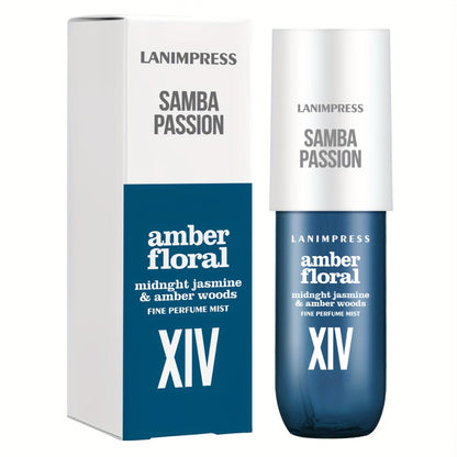 Perfume Mist for Women Samba Passion 3oz Amber Floral Body Hair Fragrance Spray Long Lasting Travel Size Daily Wear Date Night Gift for Her