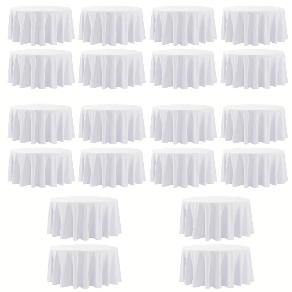 120 Inch Round Tablecloth Bulk Pack – Wrinkle-Free Table Cover for Wedding, Party, Christmas & Halloween, Black or White (6/12/18 Pack)