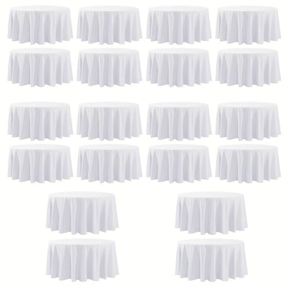 120 Inch Round Tablecloth Bulk Pack – Wrinkle-Free Table Cover for Wedding, Party, Christmas & Halloween, Black or White (6/12/18 Pack)