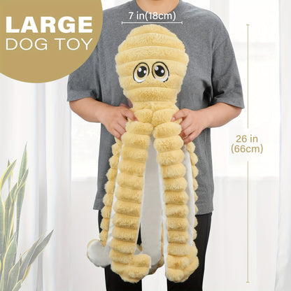 Squeaky Octopus Dog Toy – Soft Plush Chew Toy with Squeaker & Teeth Cleaning Design for Small Medium Large Dogs