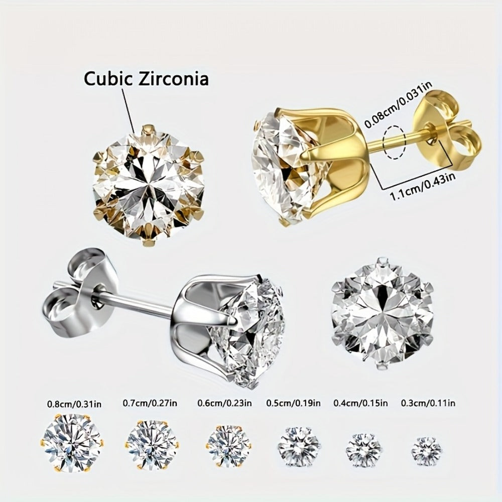 Ear Piercing Gun Kit 36pcs - 24 Stainless Steel Studs & 12 Crown-Shaped Earrings with Reusable Black Piercing Tool