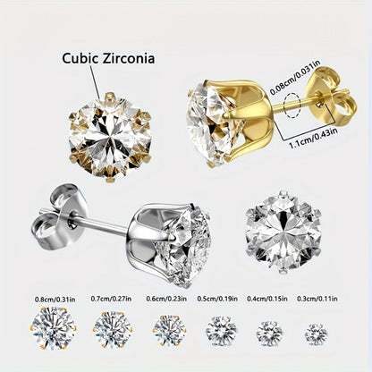 Ear Piercing Gun Kit 36pcs - 24 Stainless Steel Studs & 12 Crown-Shaped Earrings with Reusable Black Piercing Tool