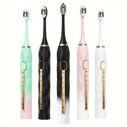 Electric Toothbrush Set with IPX8 Rating, 10 Brush Heads, Travel Case, Holder and Five Color Bundles