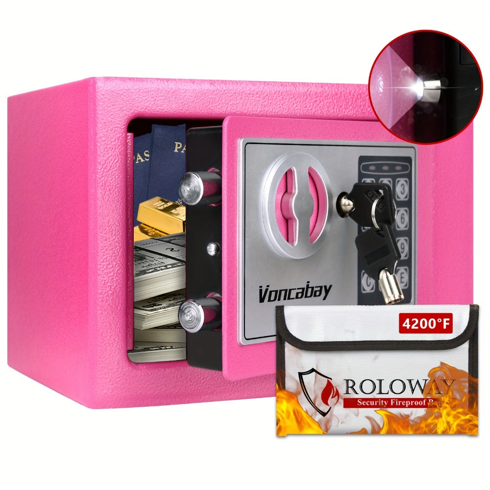 Fireproof Safe Box with Keyboard Lock, ROLOWAY Home & Office Security Safe with Fireproof Bag, Multiple Sizes