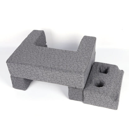 Modular Gray Reading and Gaming Cushion with Armrests, Cup Holders, Side Pockets and Detachable Sections