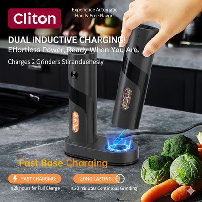 Electric Salt and Pepper Grinder Set, Rechargeable Mills with LED Light, Adjustable Coarseness & 3.72oz for Home Kitchen