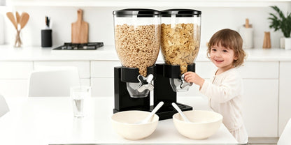 Dry Food Dispenser & Candy Organizer with Spoon Bowl Lid, Countertop Snack Container for Pantry Kitchen 17.5 Oz