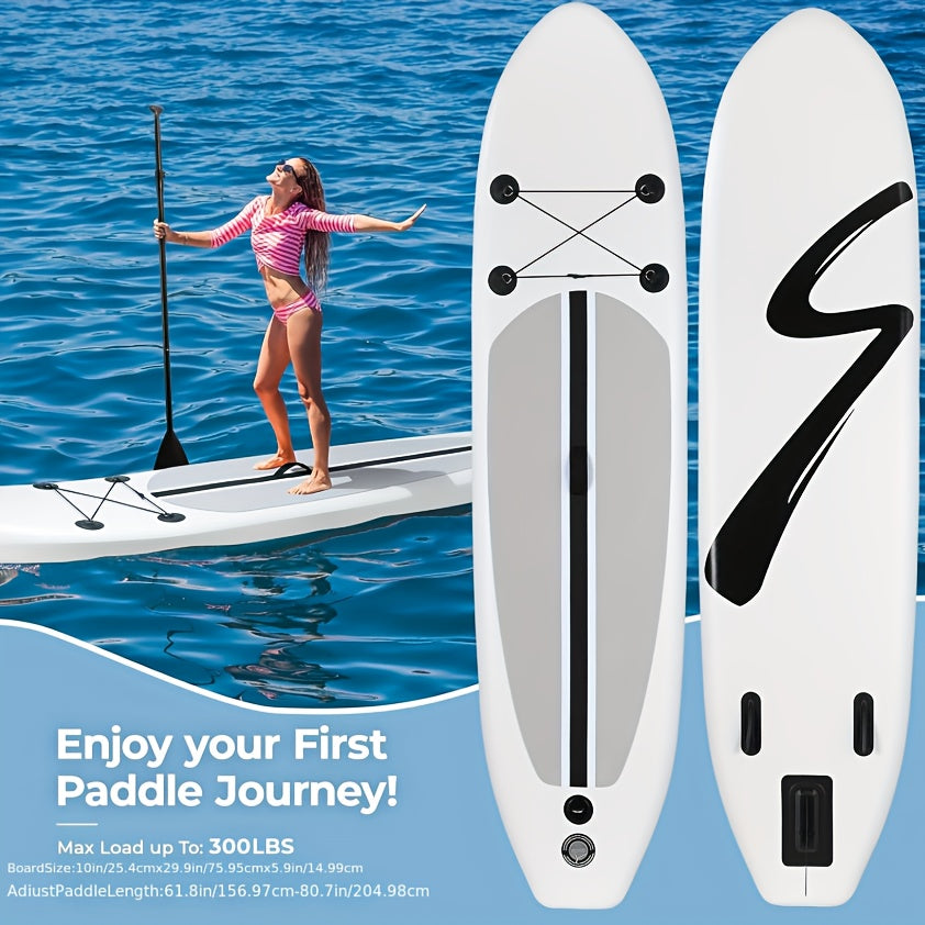 Stand Up Paddle Board 10ft 350lbs Inflatable SUP 3 Fins EVA Non-Slip Deck 12-15PSI Alloy Paddle Hand Pump Repair Kit Carrying Bag
