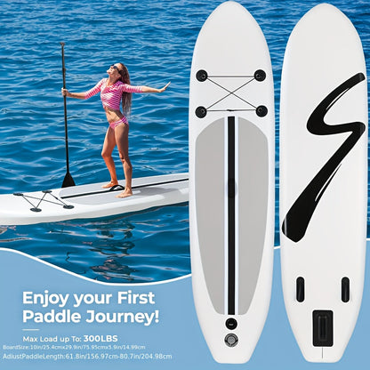 Stand Up Paddle Board 10ft 350lbs Inflatable SUP 3 Fins EVA Non-Slip Deck 12-15PSI Alloy Paddle Hand Pump Repair Kit Carrying Bag