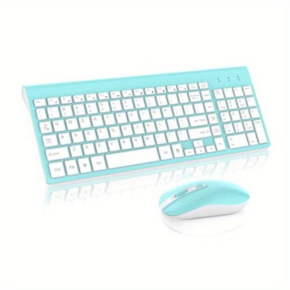 2.4G Wireless Keyboard and Mouse Combo Ultra-Thin Slim Full Size with Numpad Silent Keys Plug for an Everyday Personal Care Routine
