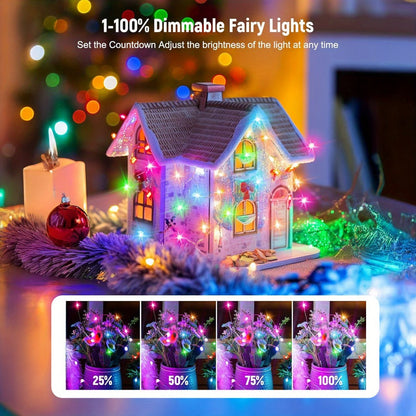 String Lights, RGB App-and-Remote-Control Fairy Lights with Music Sync, USB Power, IP65 Rating and Three Length Options