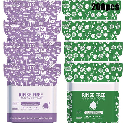 Disposable No-Rinse Foaming Bath Towels – Large 11.81" Body Wipes, Wet & Wipe Cleansing Cloths for Elderly Care, Camping, Post-Surgery