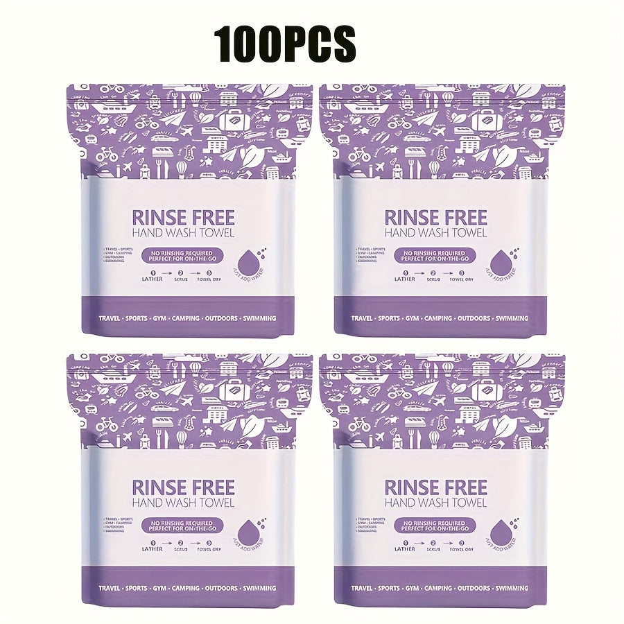 Disposable No-Rinse Foaming Bath Towels – Large 11.81" Body Wipes, Wet & Wipe Cleansing Cloths for Elderly Care, Camping, Post-Surgery