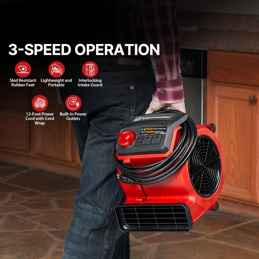 Air Mover Floor Dryer 550 CFM Portable Carpet Blower Fan for Water Damage Restoration Drying for Entryways, Bedrooms and Living Spaces