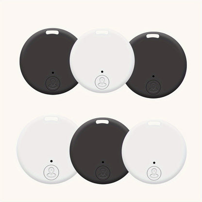 Six-Pack Round Bluetooth Key Finders in White, Black and Mixed Colors with App-Based Audible Locator