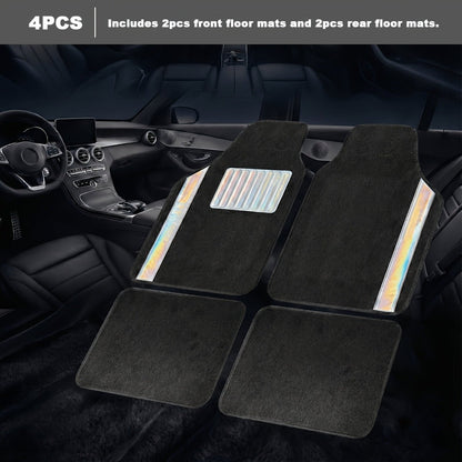 Crystal Bling Car Floor Mats for Women – Sparkling Diamond & Flash Glitter Universal Non-Slip Waterproof Auto Floor Pads