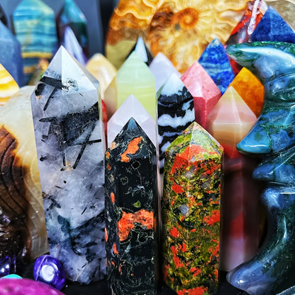 Crystal Gemstone Box Set, Bohemian Natural Raw Healing Stones Assorted Shapes Colorful Lucky Crystals Gift Set for Women