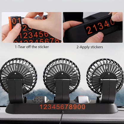 USB 3-Head Desk Fan Quiet Operation Adjustable Speed Powerful Efficient Cooling for Home for Home, Office and Desktop Air Circulation