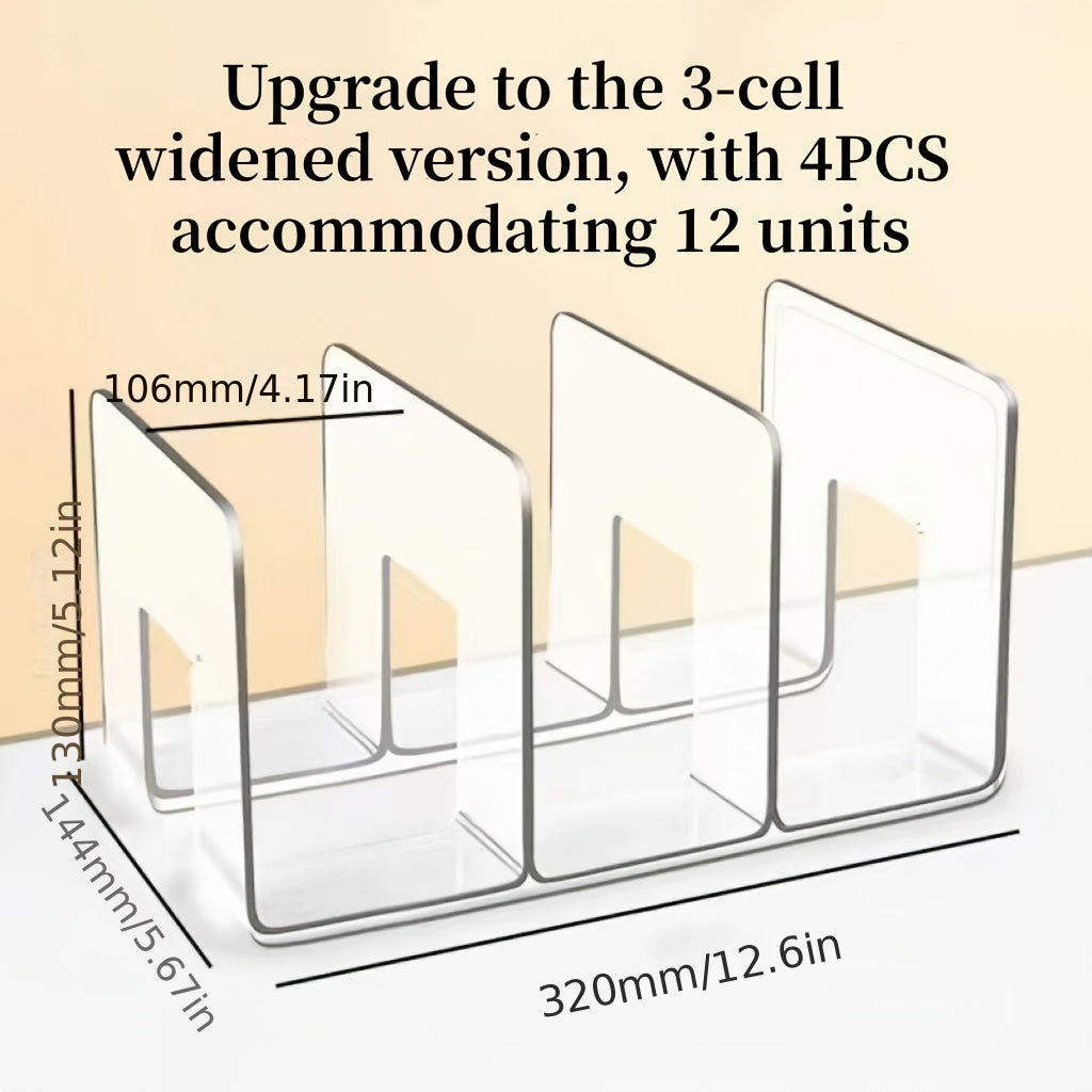 Purse Organizer for Closet 4-Pack, Clear Plastic Bag Storage Divider Shelf, Handbag Holder for Wardrobe