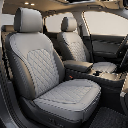 Car Seat Covers Front Pair with Full-Surround High-Back Design and Fifteen Color or Pattern Options