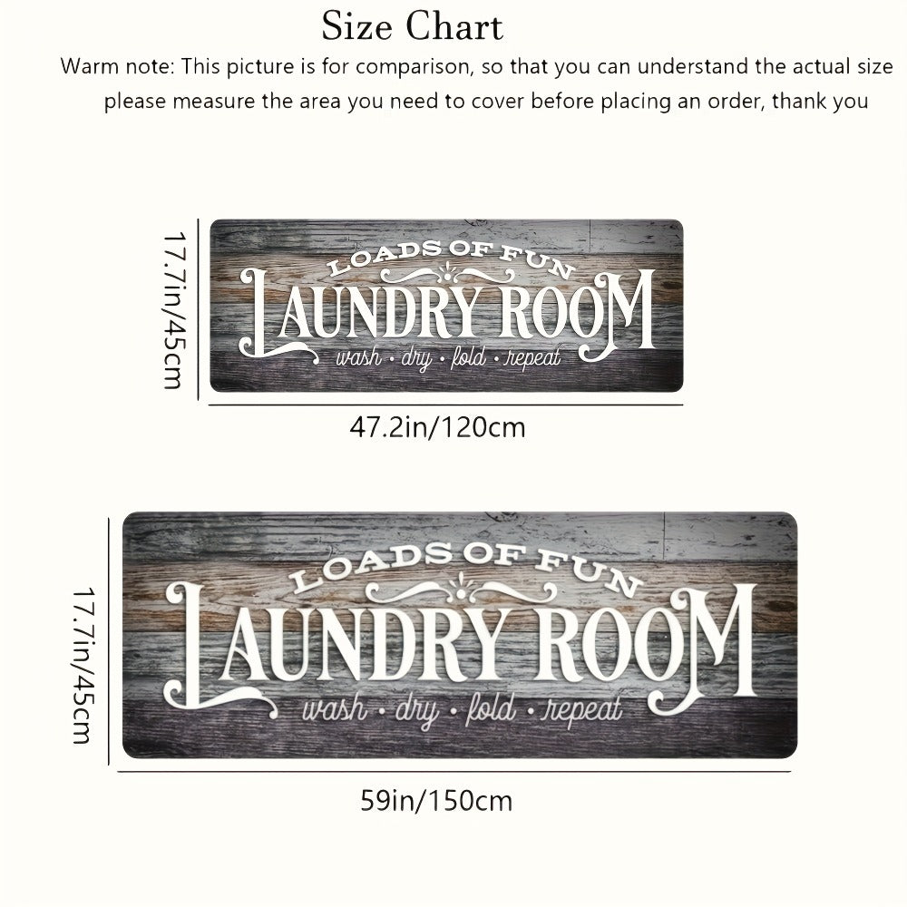 Farmhouse Laundry Room Runner Rug – Retro Kitchen & Bathroom Mat, Anti-Slip Floor Runner for Laundry Room