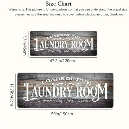 Farmhouse Laundry Room Runner Rug – Retro Kitchen & Bathroom Mat, Anti-Slip Floor Runner for Laundry Room