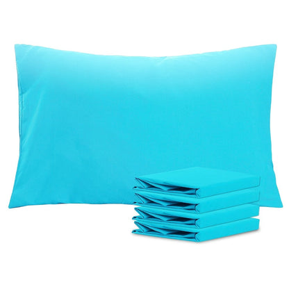 Pillowcases 4 Pack Queen 20x30 – Brushed Microfiber Soft Wrinkle-Free Fade-Resistant Envelope Closure Solid Color 32 Colors