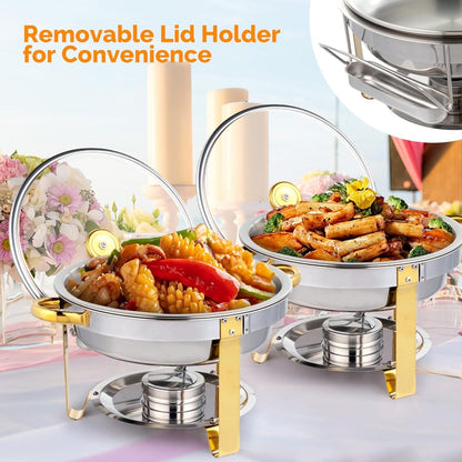 Stainless Steel Chafing Dish Set Buffet Warmer with Food Trays Water Trays Fuel Holders for Entryways, Bedrooms and Living Spaces