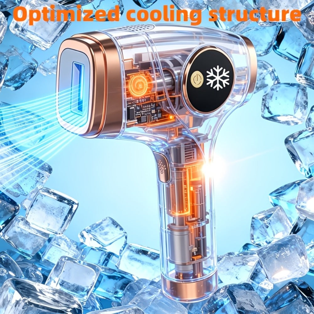 IPL Hair Removal Device Sapphire Ice Cooling Painless 999900 Flashes 9 Modes – At-Home Permanent Hair Reduction for Women Men Face Body