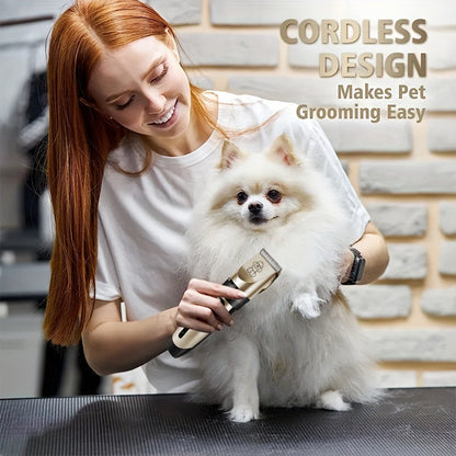 Pet Hair Clipper Kit, KALHELA USB-Rechargeable Trimmer with Ceramic Blade and Eight Color or Accessory Options