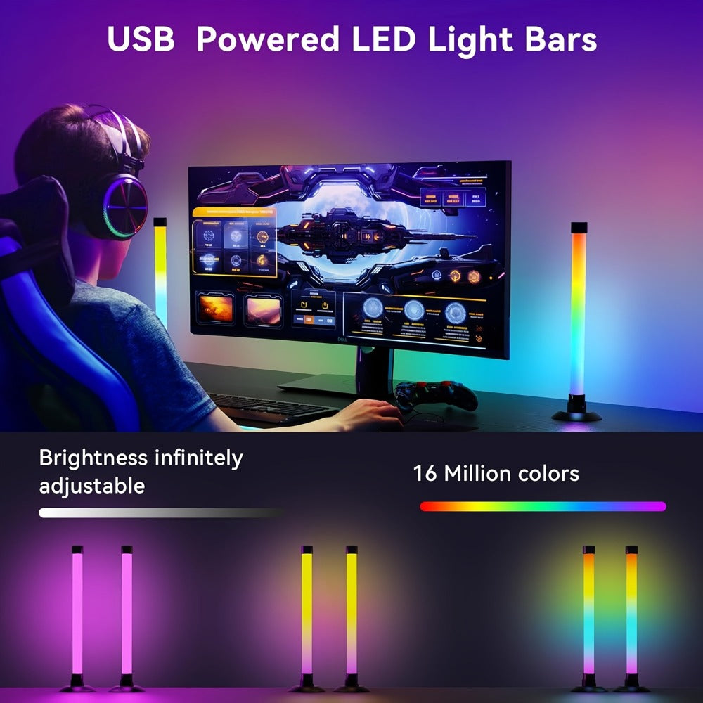 RGBIC LED Light Bar Music Sync RGB Ambient Lighting USB Powered 64+ Modes 16 Million Colors App, for Home, Desk and Accent Lighting