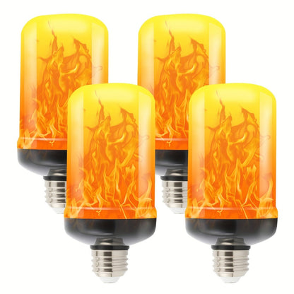 Flame Effect Light Bulb E26 Gravity Flicker 51 LEDs 3W with 4 Modes – Fire Effect Flickering Bulb for Christmas Halloween Indoor Fireplace