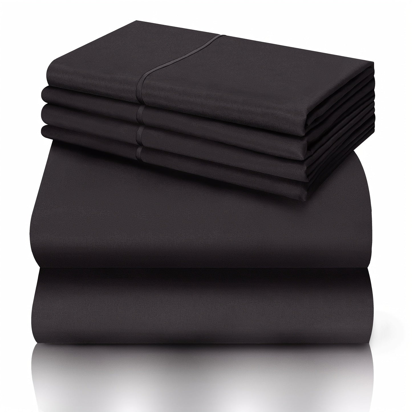 Bed Sheet Set California King 6-Piece Microfiber with 18-Inch Pocket and Sixteen Solid Color Choices