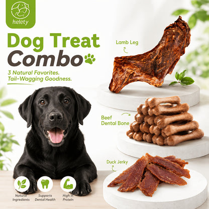 Dog Treats Duck Jerky Bundle with Bite, Duo and Mixed Chew Choices in Five Retained Pack Options
