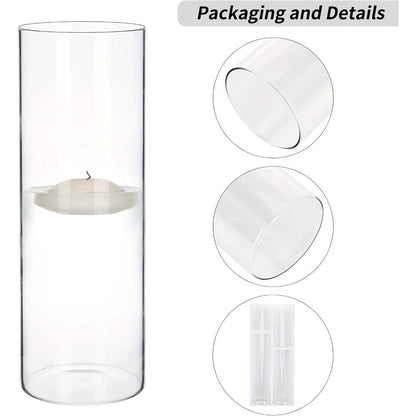 Glass Cylinder Vases Set 12 or 24pcs Clear Tall Flower Vase Candle Holder 4 Sizes for Wedding for Entryways, Bedrooms and Living Spaces