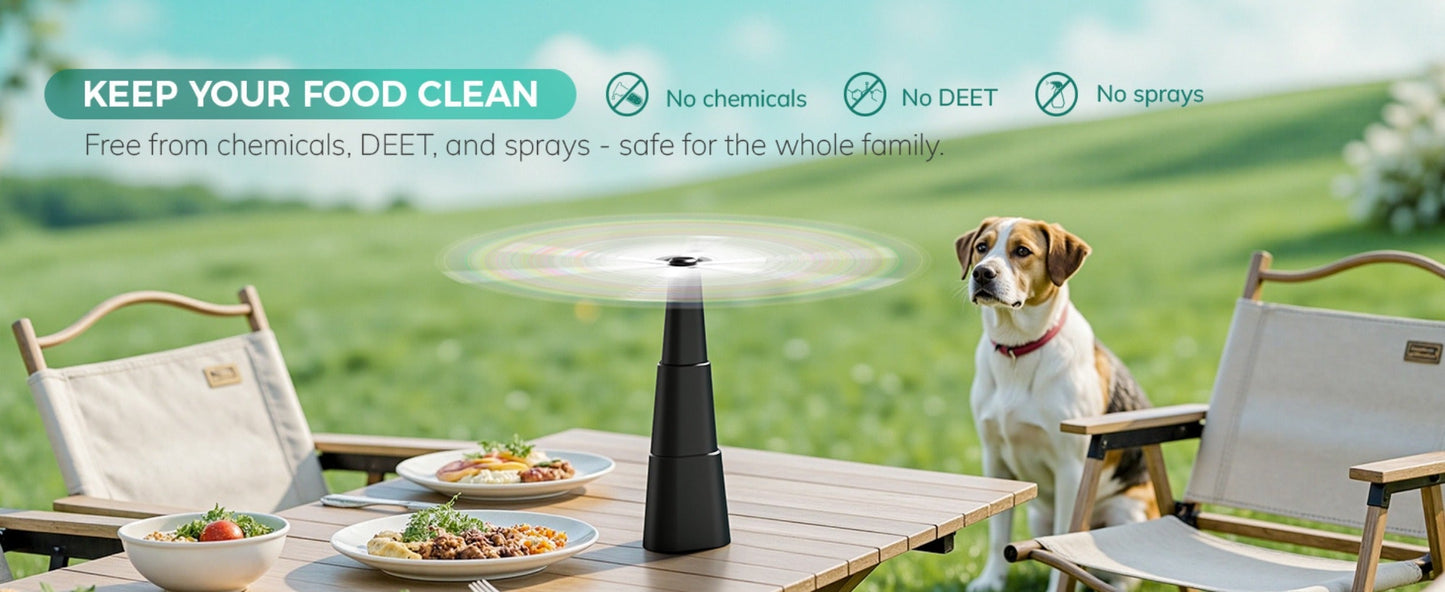 Outdoor Food Fan 4-Pack Battery Powered Silent Table Fan with Hook for Picnic BBQ Patio Party for Grilling, Camping and Outdoor Meals