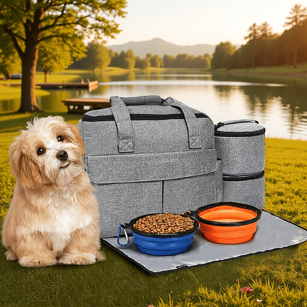 Dog Treat Pouch 5-Pack – Large Capacity Training Bag with Zip Closure, Durable Nylon Multi-Functional Outdoor Pet Carrier Bag for Dogs