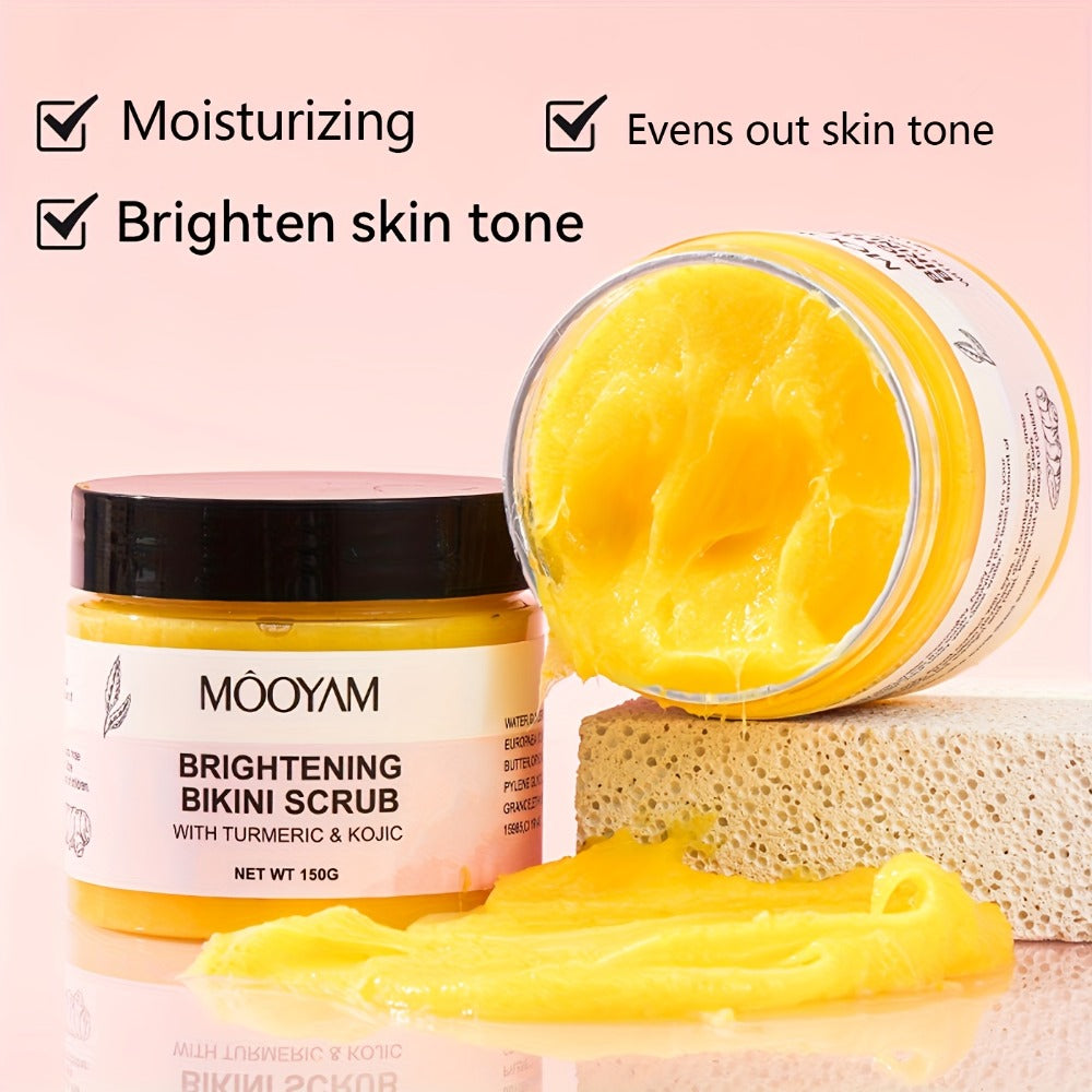 Glycolic Acid Bikini Area Scrub 150g, Kojic Acid & Turmeric Exfoliating Paste, Brightening Treatment
