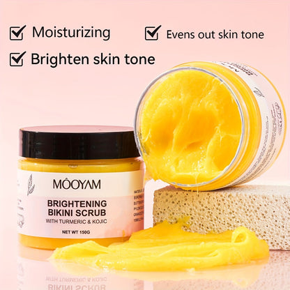 Glycolic Acid Bikini Area Scrub 150g, Kojic Acid & Turmeric Exfoliating Paste, Brightening Treatment